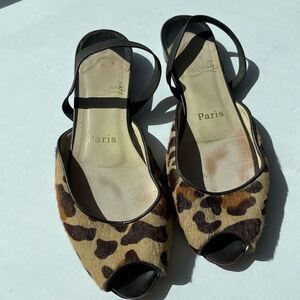 Christian Louboutin Calf Hair Leopard Flats